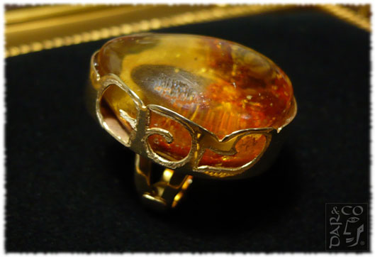 ANILLO ORO 10KT Y AMBAR