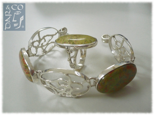 JUEGO (PULSERA Y ANILLO) PLATA 925 Y ÃGATAS