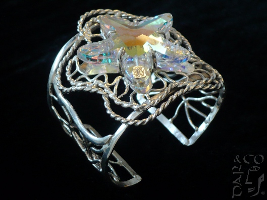 BRAZALETE PLATA 925 Y CRISTAL SINTÉTICO