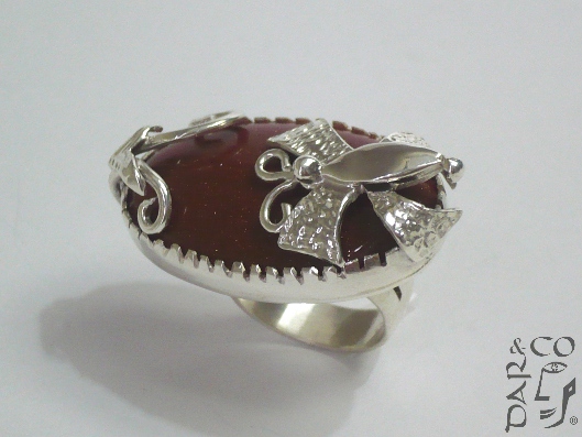 Anillo plata 925 y goldstone