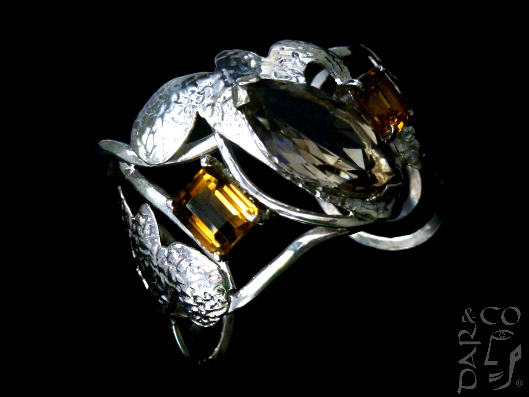 BRAZALETE PLATA 925,TOPACIOS Y CUARZO.