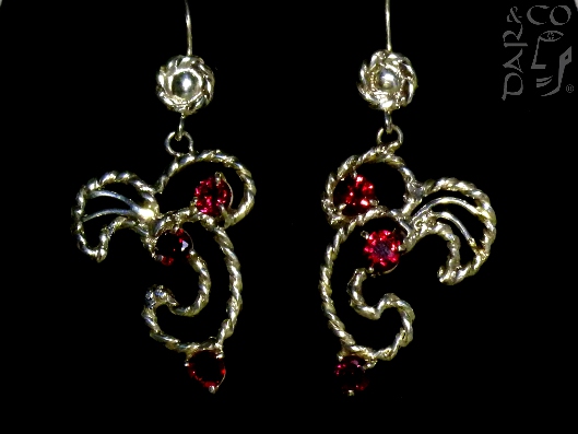 ARETES PLATA 925 Y ZIRCONIAS RUBÃ