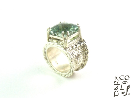 ANILLO PLATA 925 Y AMATISTA VERDE