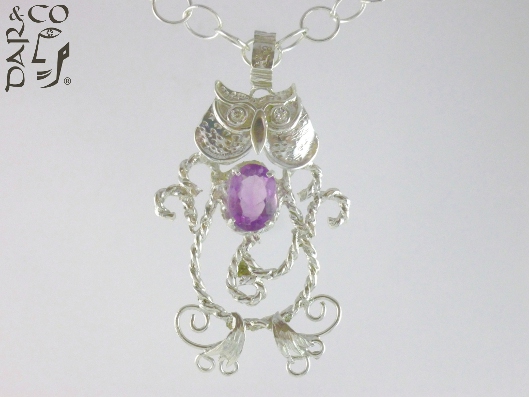 DIJE PLATA 925, AMATISTA Y ZIRCONIAS.