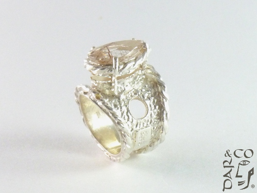 ANILLO PLATA 925 Y CUARZO RUTILADO.