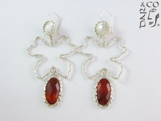 ARETES PLATA 925 Y ÃGATAS.