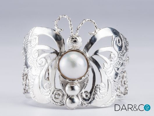 BRAZALETE PLATA 925 Y PERLA.