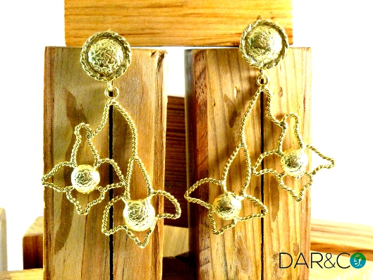 Aretes Plata 925 y baño de oro de 22kts